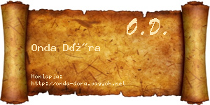 Onda Dóra névjegykártya